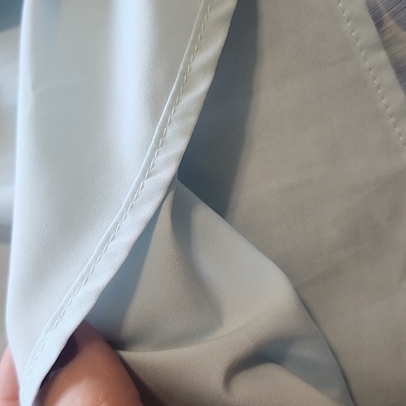 Sail to Sable Blue Ruffle Neck & Sleeve 3 Tiered Minidress Size M - Picture 9 of 13